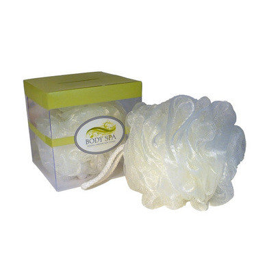 Body Spa Vibrating Mesh Sponge - White