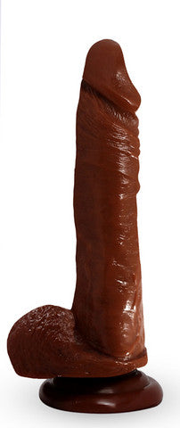 Hard Steel Slim 8.5-Inch Cock - Brown